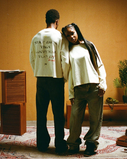 L/S Stay Back Tee - Vanilla